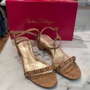 Lilly Pulitzer | Shoes | Lilly Pulitzer Cork Sandals With Gold Beads |  Poshmark